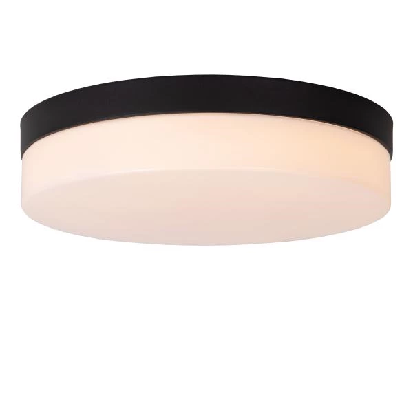 Lucide BISKIT - Plafonnier Salle de bains - Ø 28 cm - LED - 1x18W 2700K - IP44 - Détecteur De Mouvement - Noir - DETAIL 1